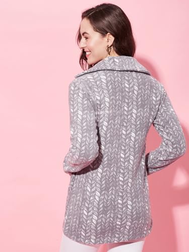 Image of Modeve Women Printed Full Sleeve Jacket for Winter