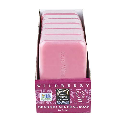 Wildberry Dead Sea Mineral Soap, 4oz Bars, 6 pack, Shea Butter, Argan Oil. For Problem Skin, Skin Detox, Natural. Triple Milled, Long Lasting, Creamy Lather.
