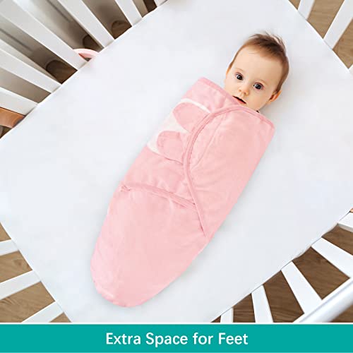 Image of Biloban Baby Swaddles 0-3 Months for Girls, Cotton Swaddle Blanket, Newborn Essentials, Grey & Pink, 2 Pack