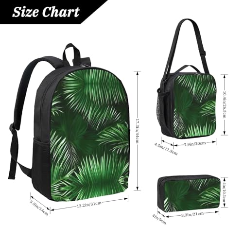 Sac à dos feuilles de palmier EdWal léger motif tropical taille unique noir - 4