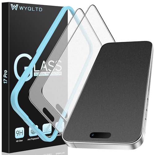 WYQLTD 2 Pack for iPhone 17 Pro Matte Screen Protector Glass, Anti Glare, Anti Fingerprint, Shatterproof Sensitive Touch Quick Installation
