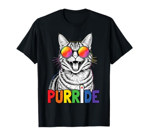LGBT Rainbow Cat Lover Gay Pride Month Purride Ally LGBTQ T-Shirt
