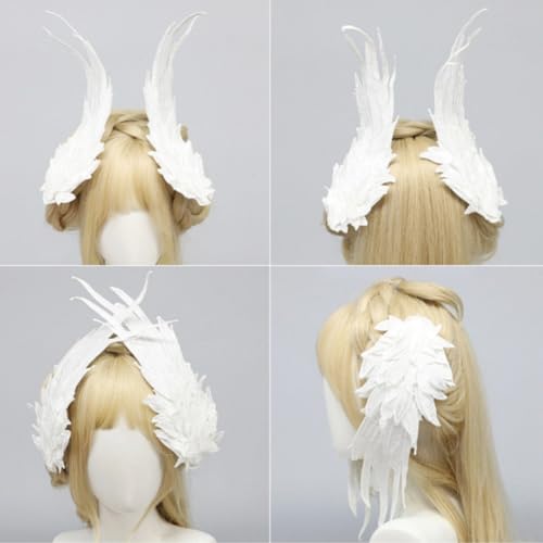 2 Pcs Angel Wing Hair Clips Clips con Doble Capa Bordada de Plumas para Mujer miniatura 7
