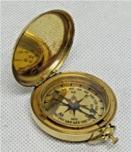 Brújula de Bolsillo Náutica de Latón con Grabado de Ancla miniatura 4