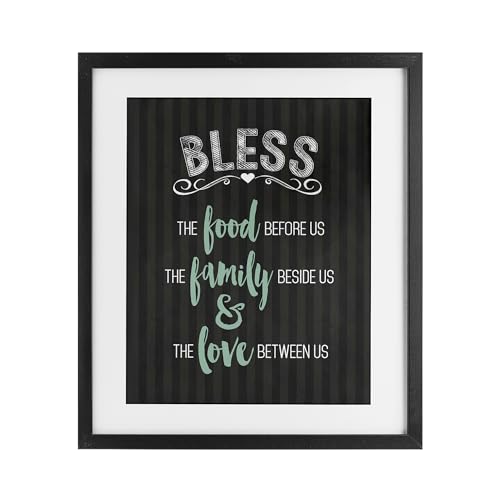 Affiche sous verre Bless The Food décoration murale Stupell 40x33cm