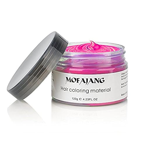 Asocrew Pink Temporary Hair Wax Color 4.23 oz - Easy Washout Temporary Hair Color Wax for Halloween Cosplay, Party (Pink, Pink)