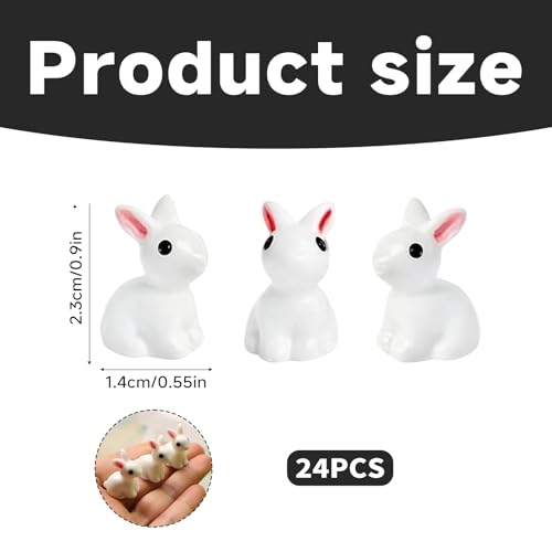 xianshi Osterhasen Figuren,24 Stück Osterhase Deko,Kleine Osterhasen,Figur für Dekoration,Statue Tisch aus Osterdeko
