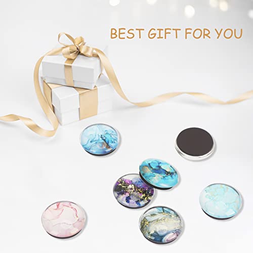 Www 12Pcs Glass Strong Magnetic Refrigerator Magnets,Marble Crystal Fridge Magnets Decoration For Home,Office Whiteboard,Cabinet,Dishwasher, Locker(Round/30Mm) #TOP5