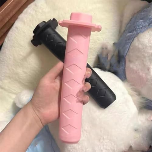 AMARONE 3D Printed Gravity Retractable Samurai Sword Model Toys, Plastic 3D Print Retractable Sword, Telescopic Katana Toy, Creative Decompression Super Healing Tricky Toy, 2pcs (Color : Black+Pink)