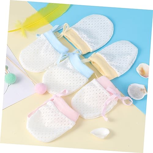 8-Piece Baby Anti-Scratching Gloves Set for Newborns – Soft Silk Mittens 4 Pairs Face Protection Unisex Infant Gloves2
