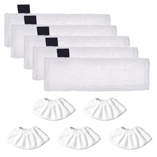 SaferCCTV 10PCS Accessories Microfibre Cloth Set Compatible with Karcher SC1 SC2 SC3 SC4 SC5 Steam Cleaner Floor Nozzle Wipes Covers Replacement Parts