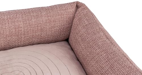 TRIXIE Hundebett Viviana 60x50 cm in Altrosa – eckiges Kuschelbett mit weichem Samtbezug, Hundekorb für kleine Hunde,fest integriertes Kissen, Rutschfester Boden - weich & waschbar - 37543