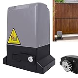 NAIZY Schiebetorantrieb Set Torantrieb Schiebetor 370W Garagentorantrieb Automatischer Türöffner mit 2 Fernbedienungen, Infrarotsensor und 4M Zahnstange Max. Torgewicht 700kg für Hoftor