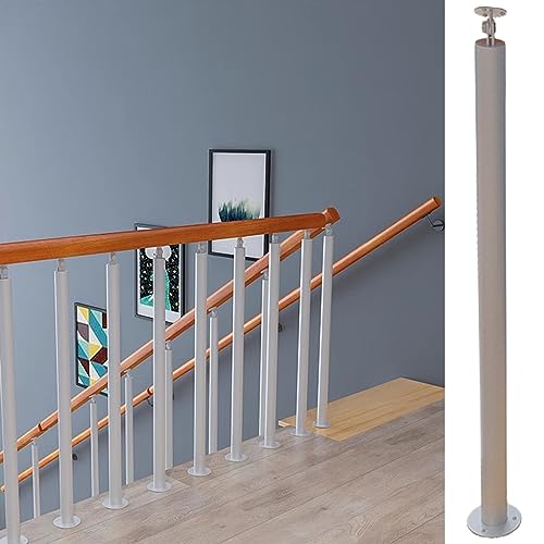 Poteau balustre blanc pour garde-corps de 70 cm avec connecteur IL pour escalier