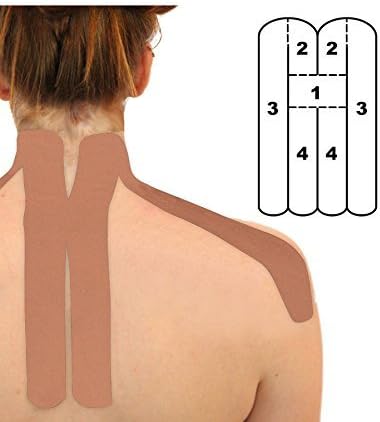 5 Pack - Kindmax Kinesiology Tape Neck Support (Beige) - K Tape for Neck Pain