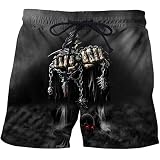 keephen Bañador para Hombre con Estampado de Calavera gótica en 3D, Pantalones Cortos de Playa de Secado rápido, Pantalones Cortos de baño para Playa, Traje de baño