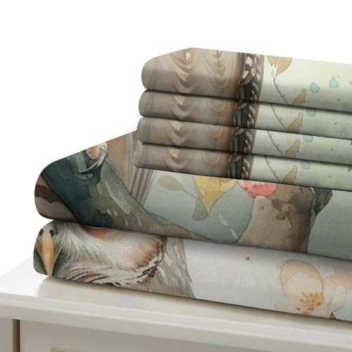 Housse de couette chouette blanche microfibre anti-pli