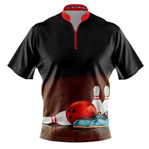 Logo Infusion Fun Bowling Dye-Sublimated Jersey (Sash Collar) - Style 0274 (L) Black Brown