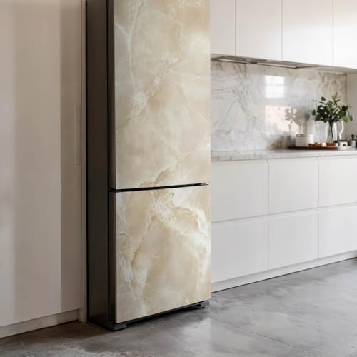 Sticker marbre naturel pour frigo 60x190 cm adhésif et résistant