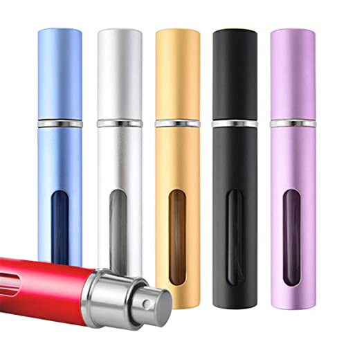 GJSAIHA Nebulizador de Perfumes 6 Piezas 5ml Mini Atomizador de Fragancia Mini Pulverizador Portátil Pulverizador de Perfume Vacío Aerosol de Bolsa Recargable para Aéreos, Viajes, Vacacione Cover