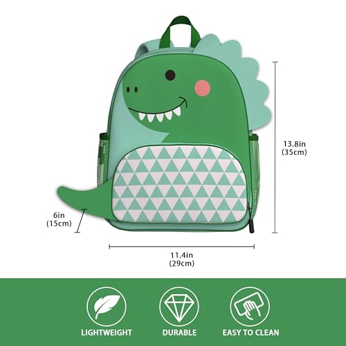 Image of Dinosaur Toddler Backpack for Little Kids Water Resistance Kindergarten Preschool Bags Children Schoolbag Cute 3D Animal Cartoon Backpacks Gifts for Baby Boys Girls