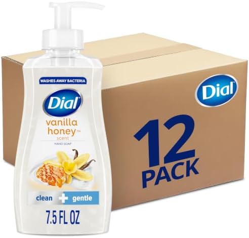 Dial Liquid Hand Soap, Vanilla Honey, 7.5 fl oz, Pack of 12
