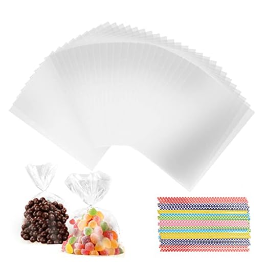 200pz Sacchetti Cellophane 10 x 15 cm, Sacchetti trasparenti per caramelle, Bustine per biscotti, Sacchetti Regalo Trasparenti, Bustine Trasparenti per Caramelle Biscotti Cioccolatini