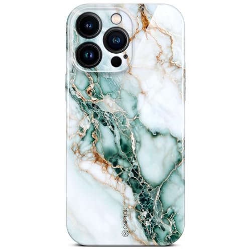 Coque iPhone 15 Pro marbre blanc et vert pour sublimer votre style au quotidien