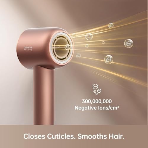 Image of Dreame Glory Hair Dryer, Fast Drying, 300 Million Negative Ionic Blow Dryer, 110,000 RPM Motor High-Speed, Lightweight, Low Noise Hairdryer For Travel, Constant Temperature Hair Care, (Rose)