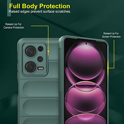 Image of Amazon Brand - Solimo Back Case Cover for Mi Redmi Note 12 Pro 5G | Compatible for Mi Redmi Note 12 Pro 5G Back Case Cover | Matte Case | Liquid Silicon Magic Case with Camera Protection | Dark Green