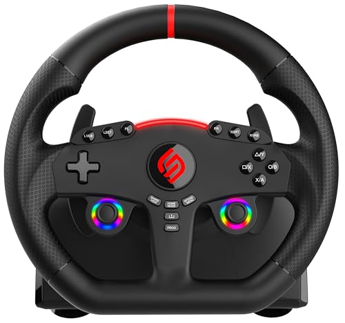Image of SUBSONIC Superdrive 270 GT Racing Wheel Xbox Series Switch 2 /Switch PS4 PC | Steering Wheel, Dual Joysticks, Pedals, Gear Shifter for GTA 6 & Farming Simulator - Vibration, Diameter 27 cm, Rotation 270