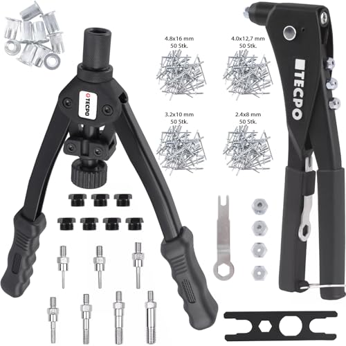 Pince à riveter de précision TECPO et coffret d'inserts filetés en acier - 4
