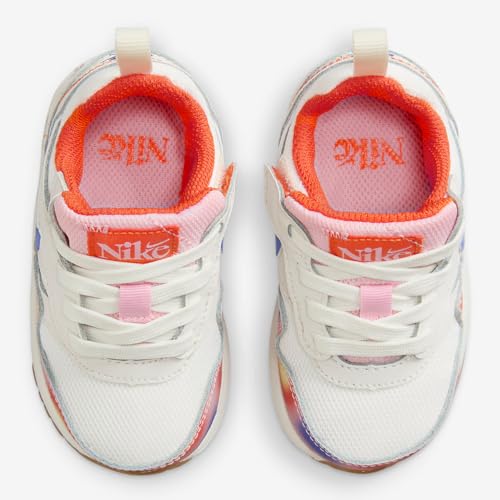 NIKE Air Max 1 SE EasyOn Baby/Toddler Shoes (FN7288-100, Sail/Blue Joy/Safety Orange/Football Grey) Size 22