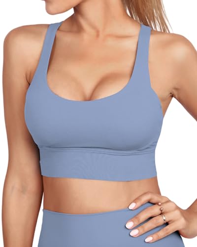Image of Grace Form Strappy Sports Bra for Women Padded Push Up Sport Bra Athletic Running Workout Bra Yoga Bra