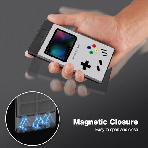 Image of HEIYING Switch Game Card Case for Nintendo Switch 2 / OLED / Lite Games Cards, Metal Game Storage Holder with 20 Games Card Slots and 20 Micro SD Cards Slots