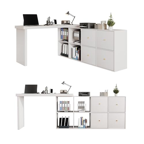 Sideboard Sweiko blanc : optimisez les petits espaces avec ce meuble en L - 7