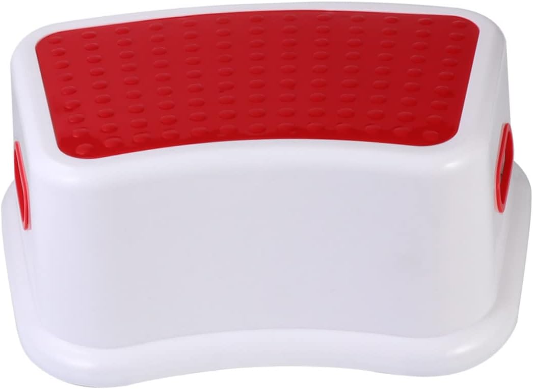 1pc Lightweight Portable Plastic Stool for Boy Girl Non- Footstool for Boy Girl and Material Height for Bathroom and Kitchen Use Red