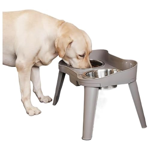 Movni ペットボウル 犬用 猫用 ステンレス製 ダブルボウル 分離式 漏れ防止 サイドテーブル型 かじり防止 高さ調整可能 シート付き 防滑 脚部分解式 大サイズ テーブル面 すばやく洗浄可能 M/L/XLサイズ 小型〜大型ペット対応