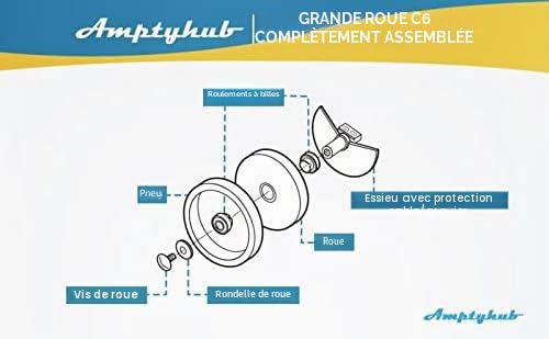 Amptyhub Grande roue complète avec roulements de rechange pour Zodiac Polaris 280 – vue 5