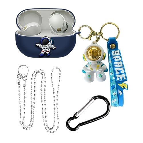 For WF-1000XM5 用の ケース カバー シリコン 傷防止 落下防止 耐衝撃 装着充電可能 防塵 防水 創造性 かわいい 人気 漫画 保護カバー 充電便利 全面保護 保護カバー イヤホンケース キーチェーン付き WF-1000XM5 対応 (A2