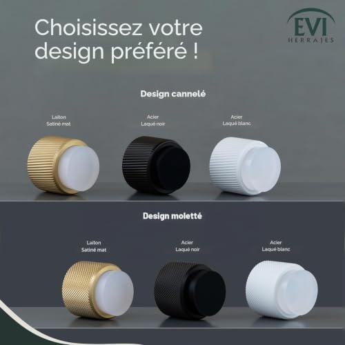 Butée de porte murale amortisseur noir mat moleté diamant durable - 7