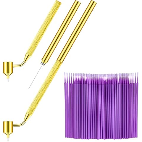 Tondiamo 100 Pack 0.5 mm Touch up Paint Brushes Paint Repair Pen Gold Writer Paint Applicator Pen Detailing Fluid Writer Pen Disposable Micro Applicators for Auto Repair Chip Automotive Scratch Cover