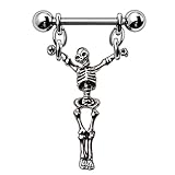 Covet Jewelry Stainless Steel Skeleton Crucifix Nipple Ring