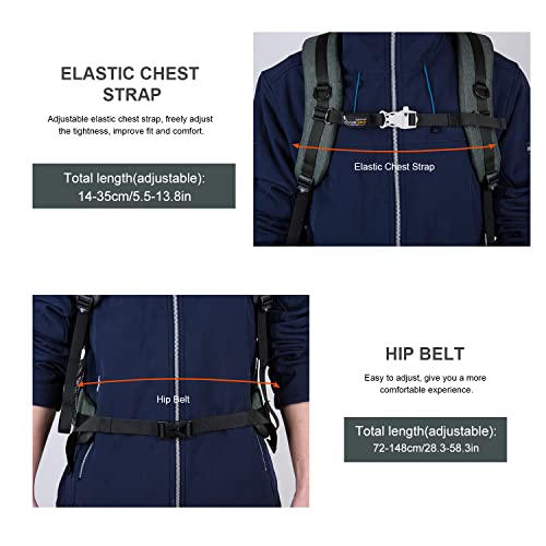 MOUNTAINTOP 40L Hiking Backpack Water Resistant Mens Women Rucksack for Trekking, Traveling, Camping, Cycling, Climbing - Image 4