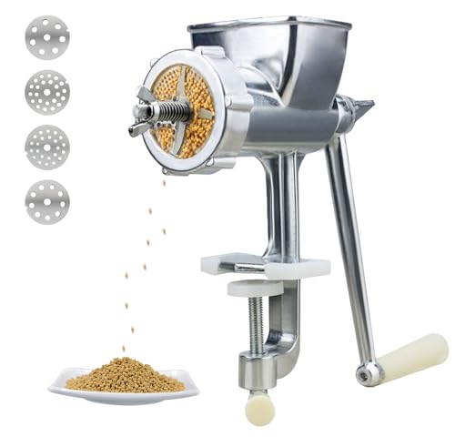 YUCHENGTECH Manual Birds Fishing Bait Granulator Pelleter Manual Bird Food Pellet Maker Animal Pet Food Pellet Mell for Parakeet Canary Chicken Fish with 1.5mm-2mm-2.5mm-3mm Molds