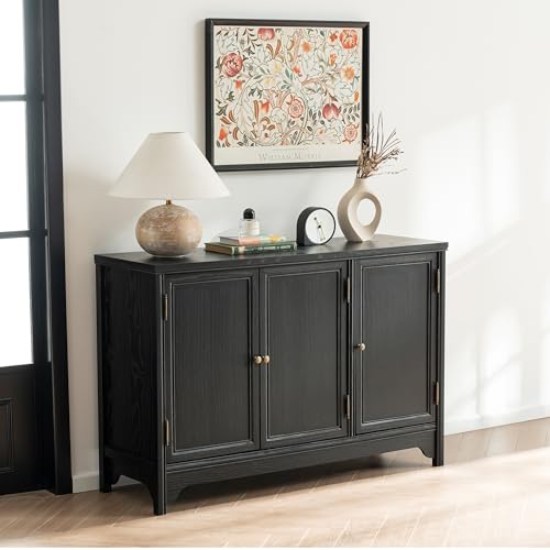 Farmhouse Solid Wood Buffet Cabinet with Storage