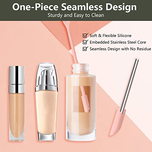 Dufeimoy 4Pcs Mini Spatula Silicone Spatula Set, Makeup Spatula Tiny Spatulas For Cosmetics, Small Spatula Beauty Spatula, Rubber Spatula Thin Jar Spatula Food Scraper For Kitchen Use, Apricot Yellow #TOP2