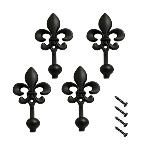 Qaixwuyi Ganchos de pared de metal negro