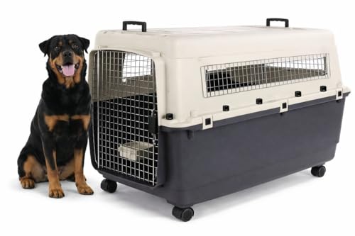 Cage pour Chien - Cage de Transport Chien - Flamingo Fomad Gris foncé - XXL 70 x 100 x 69,5 cm -...
