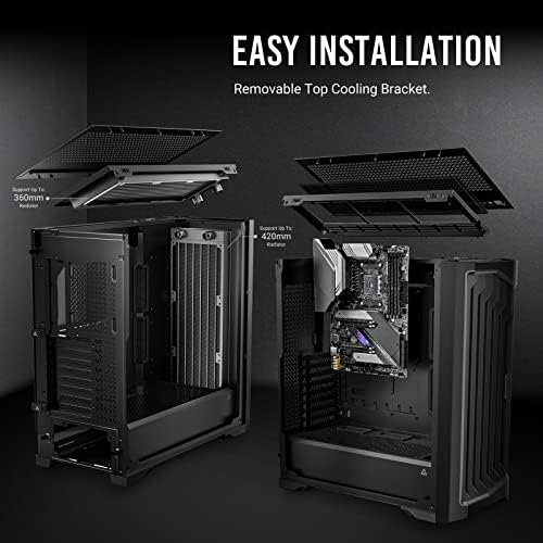 Antec Performance 1 Ft,Full Tower,Rtx40 Fully Compatible,Temp Display,4 X Storm T3 Pwm Fans,Type-C,Dual Tg Side Panels,Removable Top Bracket,High Airflow Mesh Front Panel,E-ATX Pc Gaming Case-Black